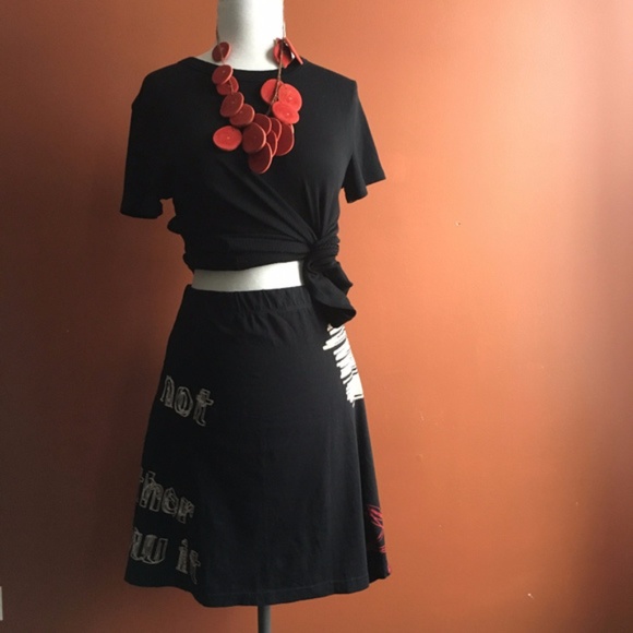 Desigual Dresses & Skirts - DESIGUAL Black "I AM NOT SURE" Skirt Size M
